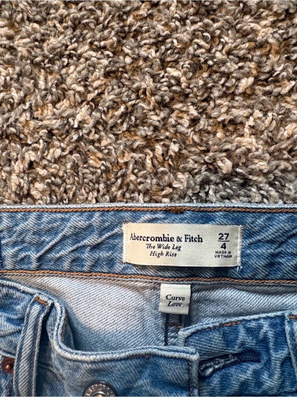 Abercrombie & Fitch Light Blue Wide Leg Jeans - Picture 3 of 4